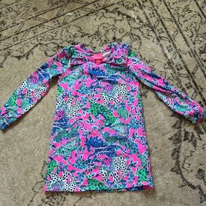 LILLY PULITZER Kids' Elfrea Long Sleeve Dress Size M (6/7) Untamed Hearts